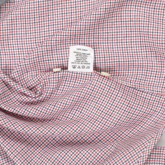 Alex Mill Shirt Men's Large Blue Red Micro Plaid 100% Cotton Button Down - Picture 9 of 10